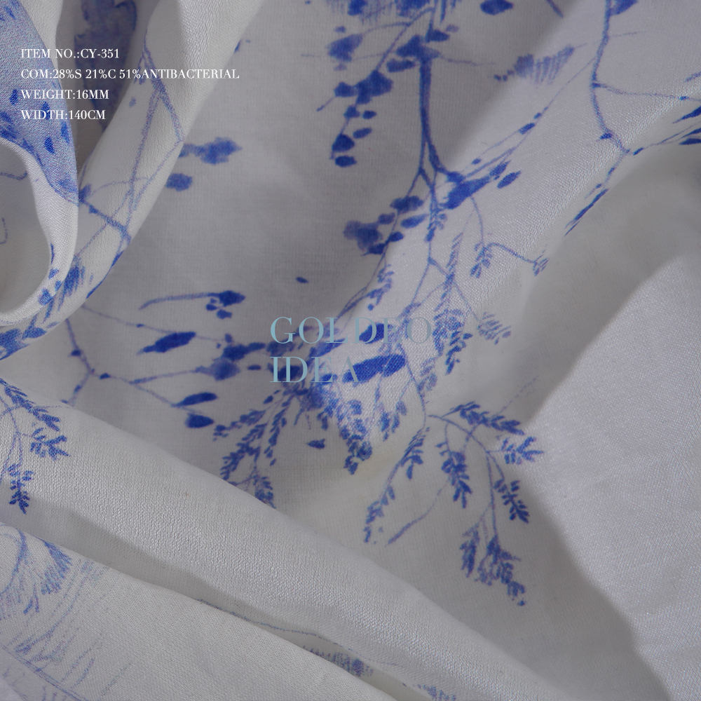 Comfortable Antibacterial Cotton And Silk Mix Fabric