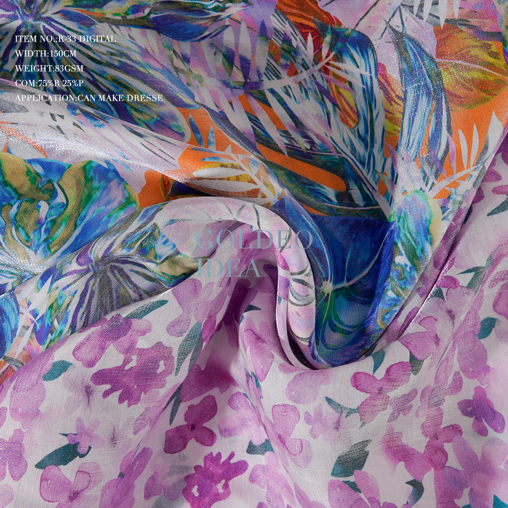 75 Rayon 25 Polyester Printing Fabric