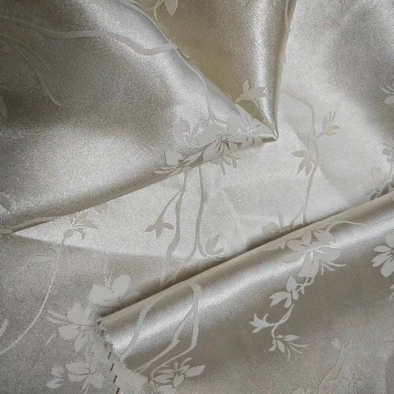 100% Polyester Spandex Satin Jacquard Woven Fabric With Crush Crinkle