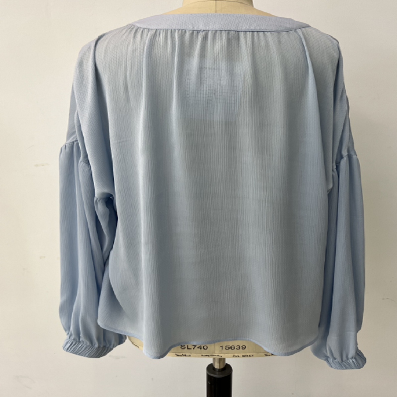 Blue draped women's shirt