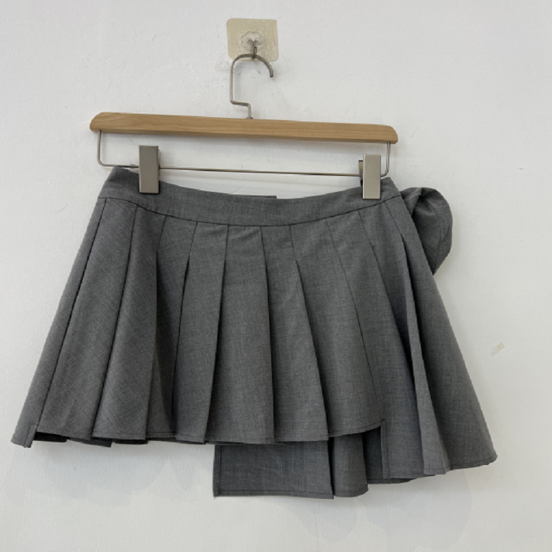 Blue grey women's irregular short skirt