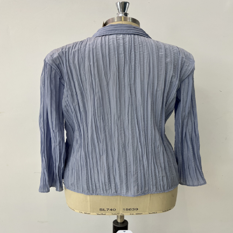 Blue pleated women's shirt